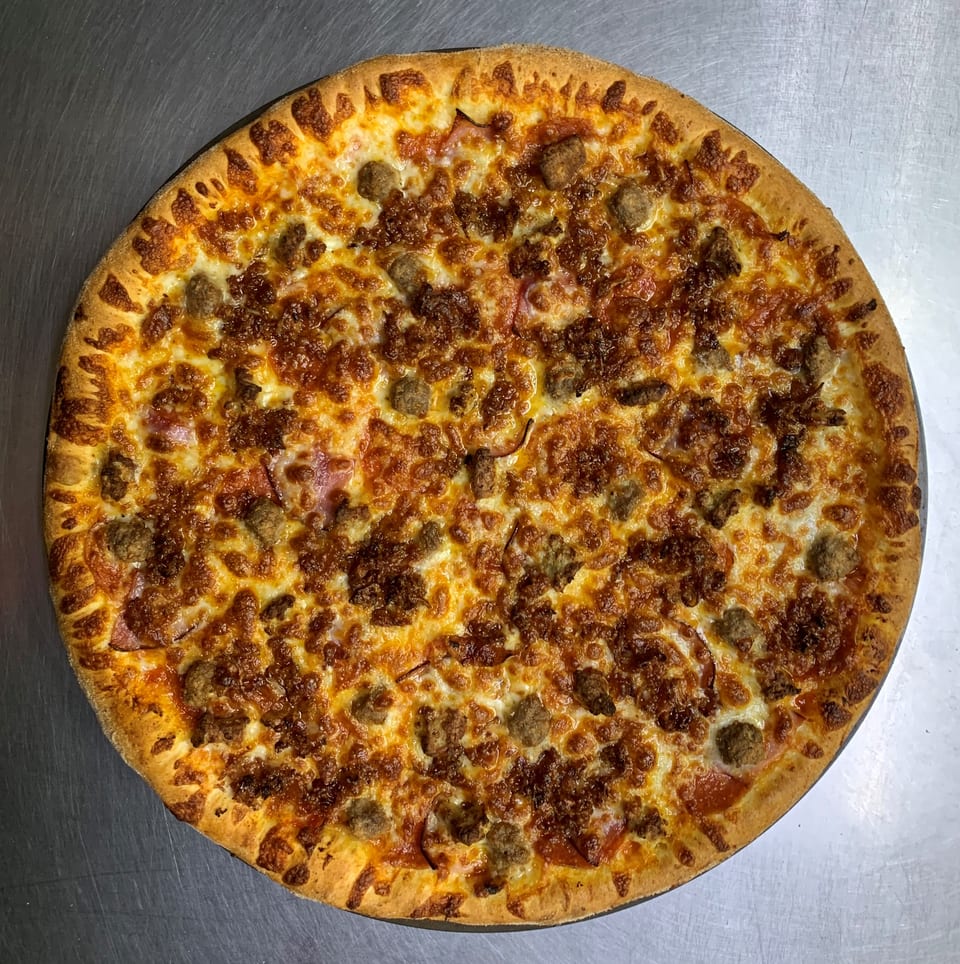 Mighty Meat Pizza.