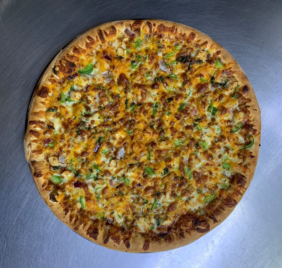 BBQ Chicken Pizza.